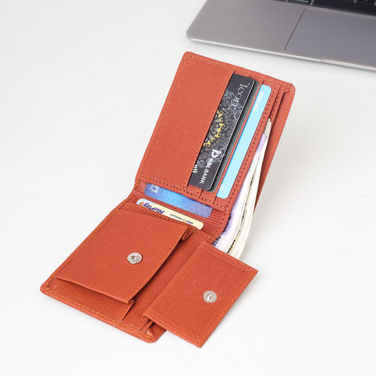 Engraved Leather Wallet – compartments