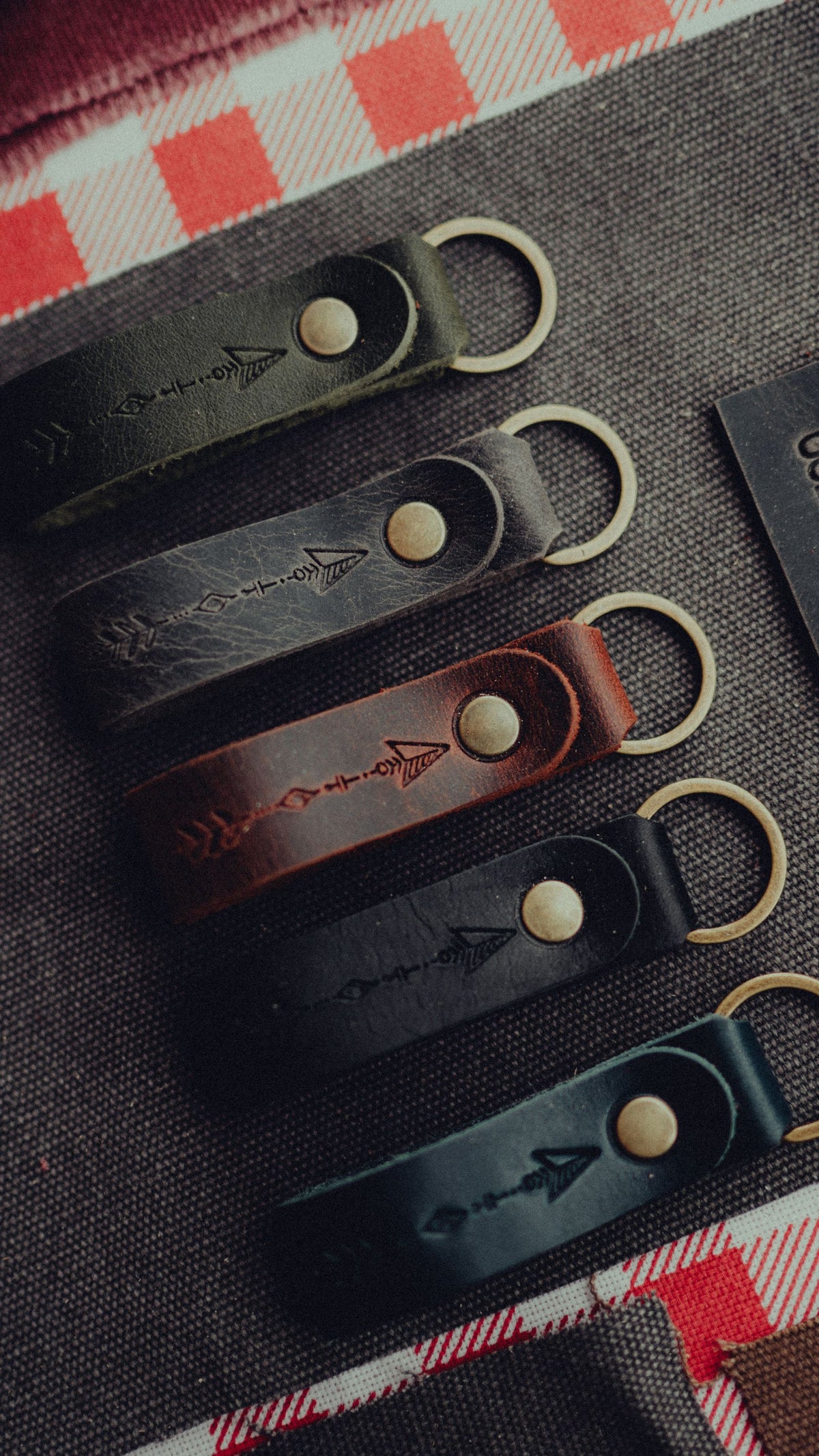 Engraved Leather Keychain